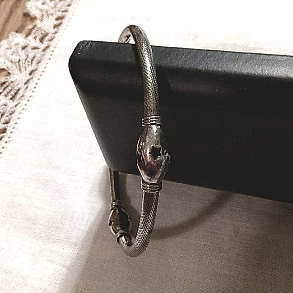 Sterling Silver Vintage Unique Bangle Bracelet - Picture 3 of 5